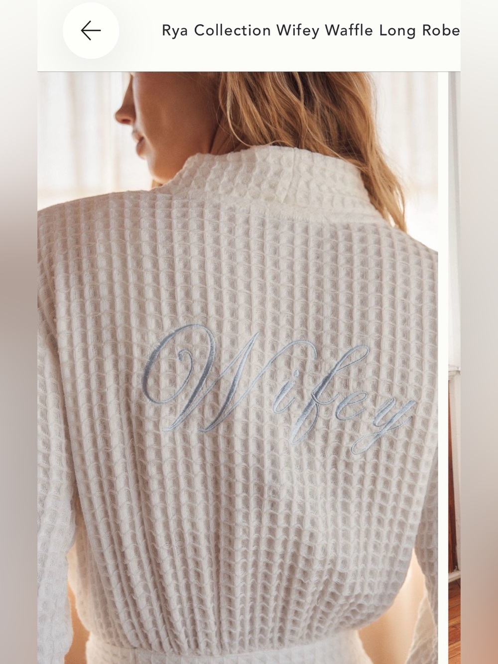 Rya Collection Wifey Waffle Robe - White - Never Worn